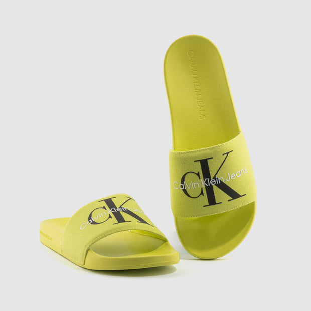 CHANCLA SLIDE MONOGRAM YELLOW