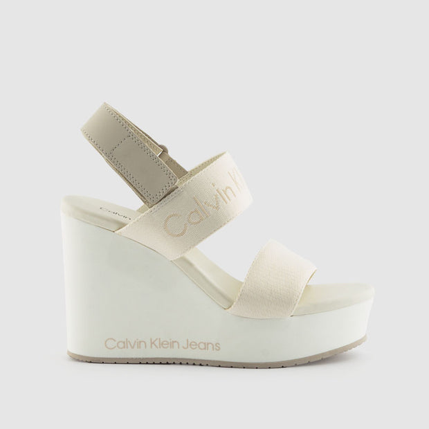 SANDALIA WEDGE WEBBING CREAMY WHITE