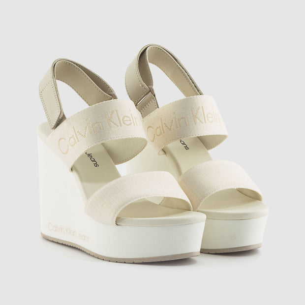 SANDALIA WEDGE WEBBING CREAMY WHITE