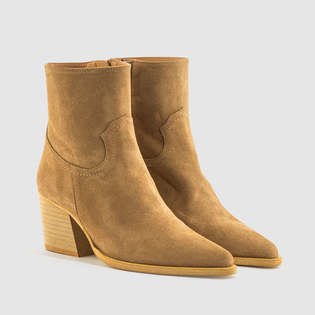 BOTIN LISO PIEL CAMEL