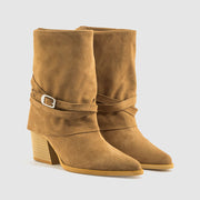 BOTIN SOLAPA PIEL CAMEL