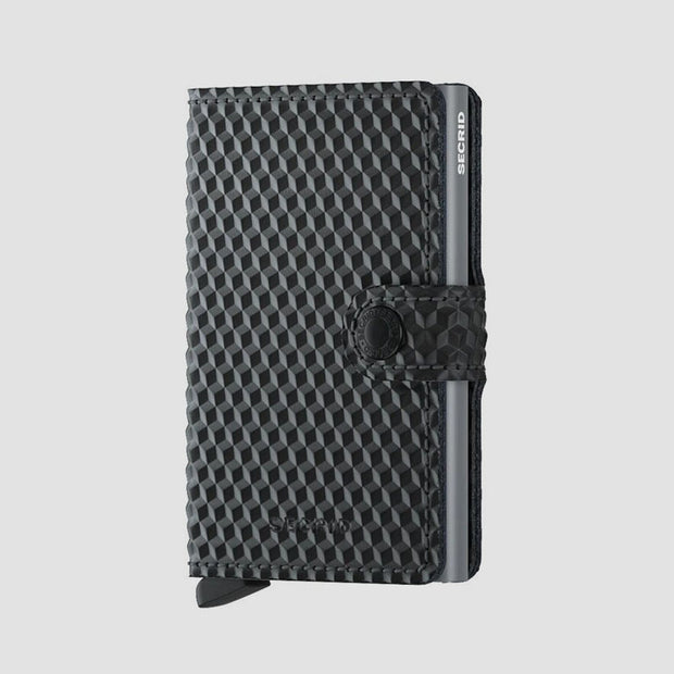 CARTERA MINIWALLET CUBIC PIEL BLACK-TITANIUM