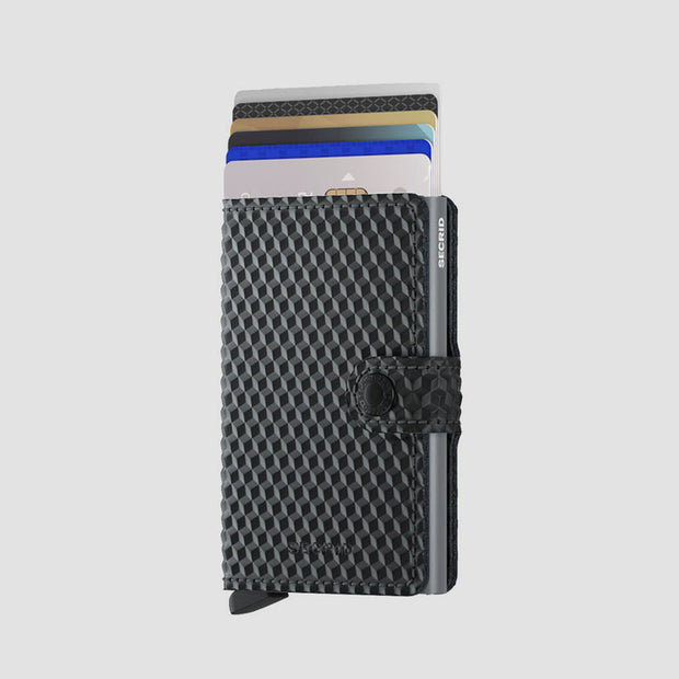 MINIWALLET CUBIC BLACK-TITANIUM