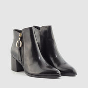 BOTIN ANILLA PIEL NEGRO